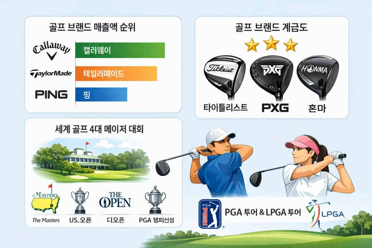 ゴルフブランド売上ランキング、골프 브랜드 계급도、世界ゴルフ大会情報